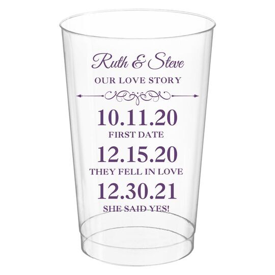 Our Love Story Clear Plastic Cups